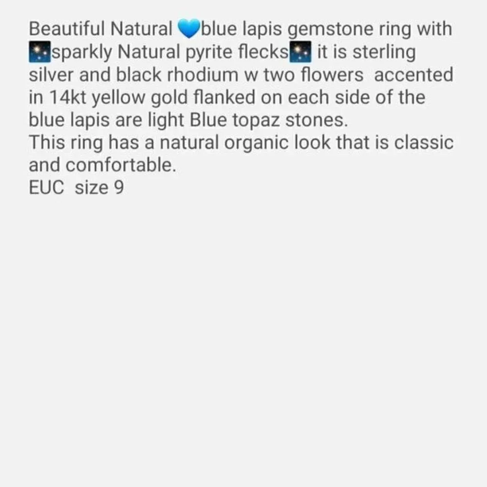 BEAUTIFUL BLUE LAPIS RING SIZE 9